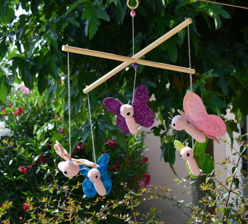 mobile papillons crochet-couture-tissu-laine-la chouette bricole (6)