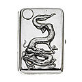 Chinese silver card case, cigarette case and boxes