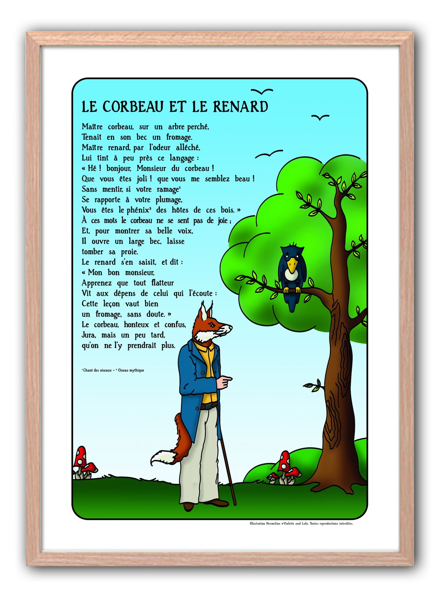 Le Renard Et L'écureuil Jean De La Fontaine LES AFFICHES 50 x 70 _Fables de La Fontaine - Hermeline