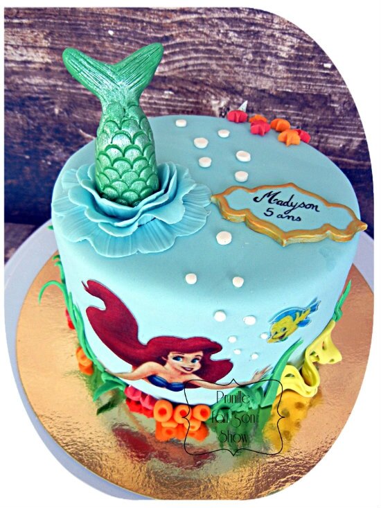 Gateau Ariel La Petite Sirene Little Mermaid Ariel Cake Prunille Fait Son Show