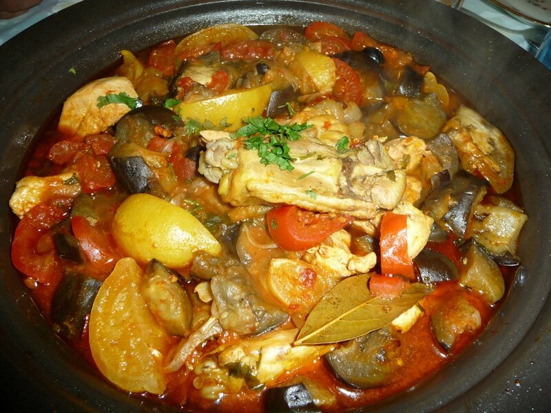 TAJINE DE POULET AUX AUBERGINES PETITES GOURMANDISES