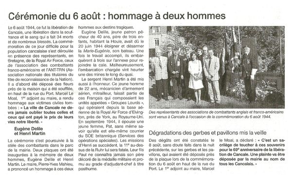 AAAGL_-_Ouest-France_-_Edition_Saint-Malo_Dinard_Dol_Cancale_Combourg_du_10-11_aout_2013_(1)