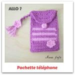 pochette telephone au crochet violet tuto