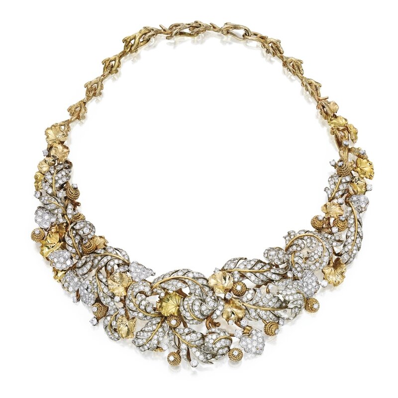 18 Karat gold, platinum and diamond necklace, David Webb - Alain.R.Truong