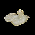 A miniature white jade figure of a phoenix, ming dynasty