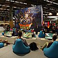Combats contre un boss sur le stand DragonQuest Heroes