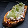 Tartine patate douce concombre