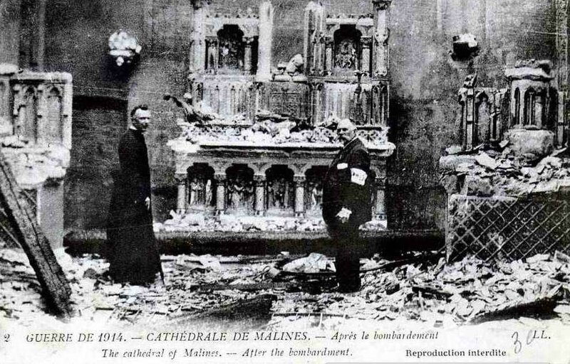 Malines cathédrale bombardée1