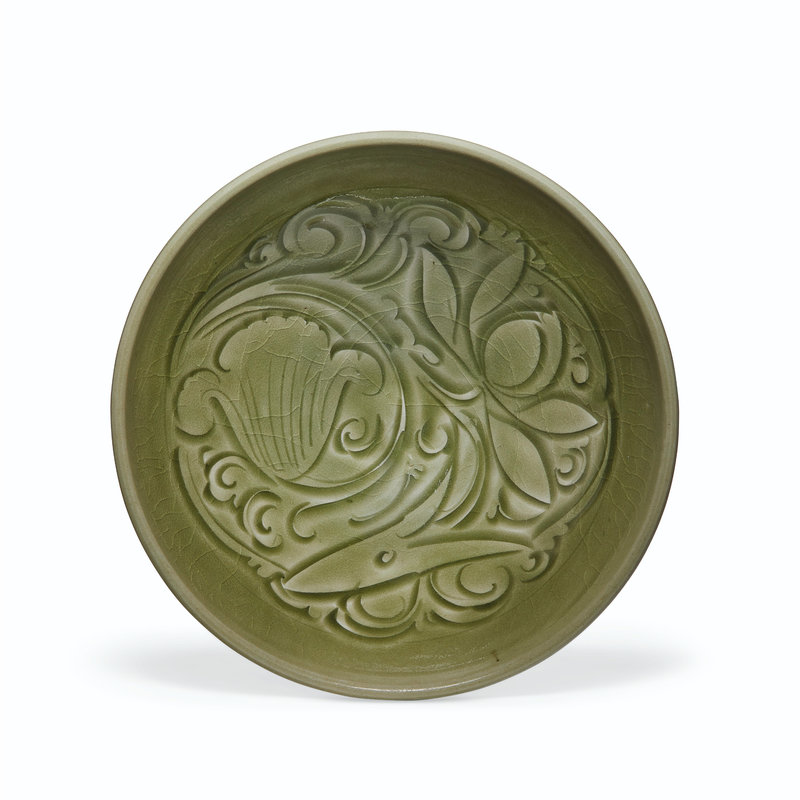 A carved Yaozhou celadon bowl, Northern Song dynasty (AD 960-1127)