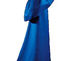 Cristobal Balenciaga, Robe de soirée en gazar de soie bleu indigo, 1965