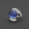Cabochon sapphire and diamond ring by paul flato.