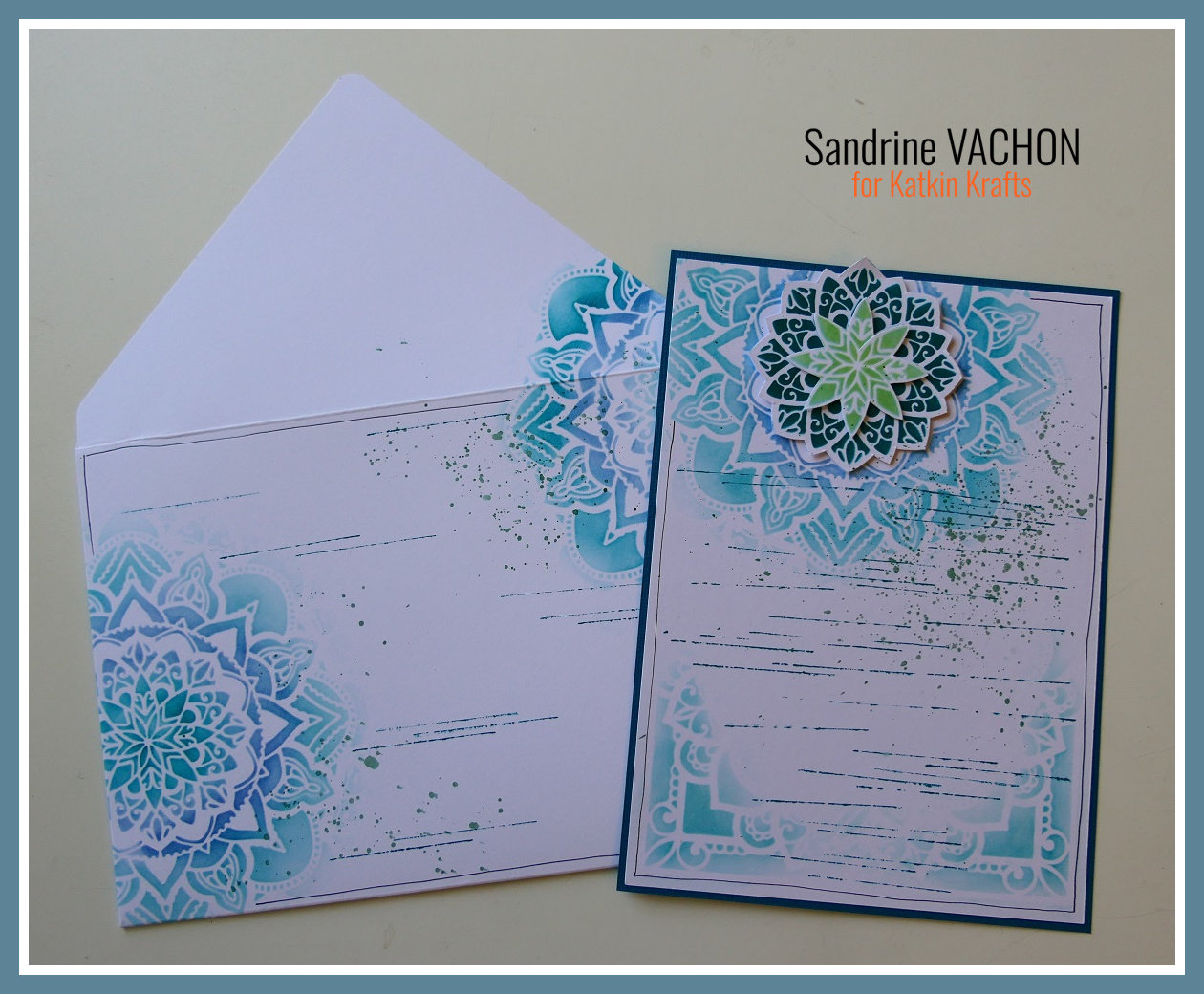 Carte et enveloppe (DT Katkin Krafts) Carterie de Sandrine VACHON