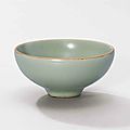 A small Longquan celadon cup, Southern Song Dynasty (1127-1279)