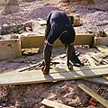 préparation des fondations des piliers du château d'eau ( février 2014 )