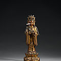 A gilt-bronze figure of a bodhisattva, late ming dynasty