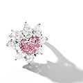 Very rare fancy vivid pink diamond and diamond ring, mounted by carvin french