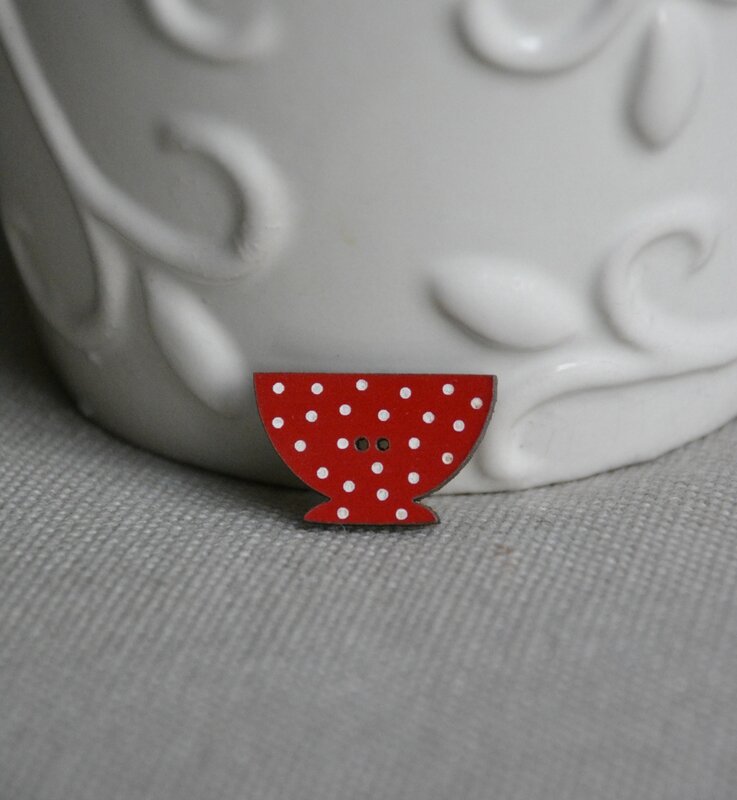 bol rouge à pois