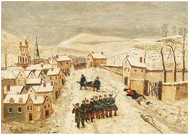 Paysage d'hiver avec scène de la guerre de 1870 (Douanier Rousseau) 1877