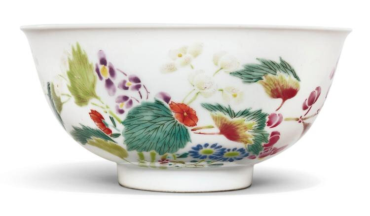 A 'boneless' famille-rose bowl, Yongzheng mark and period (1723-1735)