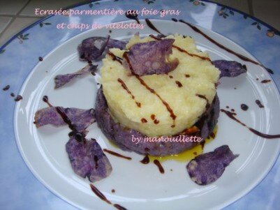 Ecrasee Parmentiere Au Foie Gras Et Chips De Vitelottes Par Pure