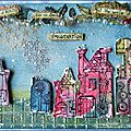 My #3up project for paperartsy: christmas village