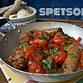 Spetsofai (grèce) - ragoût de saucisse aux poivrons -