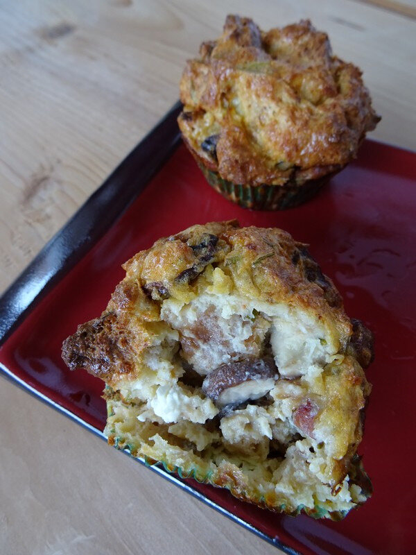 Muffins de Pain Rassis - champignons et lardons
