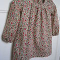 Tunique l du girly style wardrobe. liberty Enid prune&kaki. Taille110