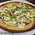 Pizza pesto express jambon et courgette