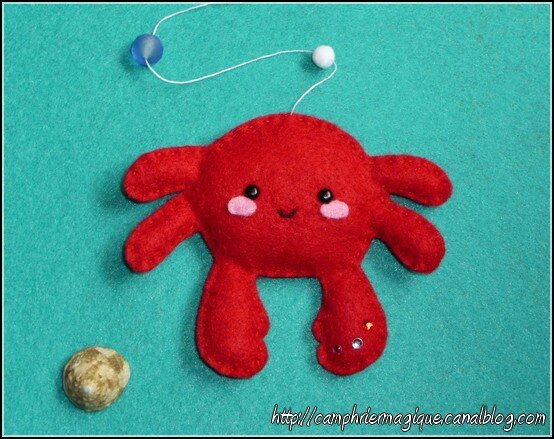 petit crabe feutrine