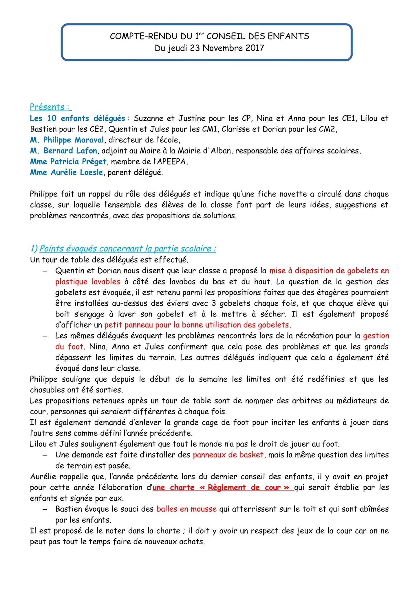 1er Conseil de rencontres