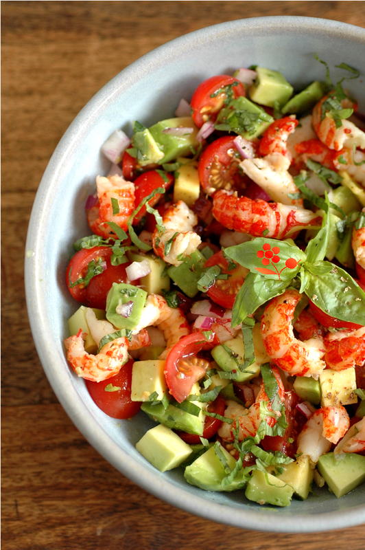 Salsa tomate cerise, avocat, écrevisse, oignon rouge, basilic_2