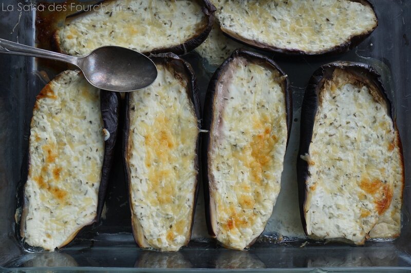 AUBERGINES Farcies au Fromage Blanc LA SALSA DES FOURCHETTES