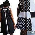 Robe Noire et blanche trapèze Tendance Automne Hiver 2014 2015 Graphique Couture à découpes géométriques