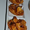 Pommes fondantes au caramel au beurre salé, sur sablé breton