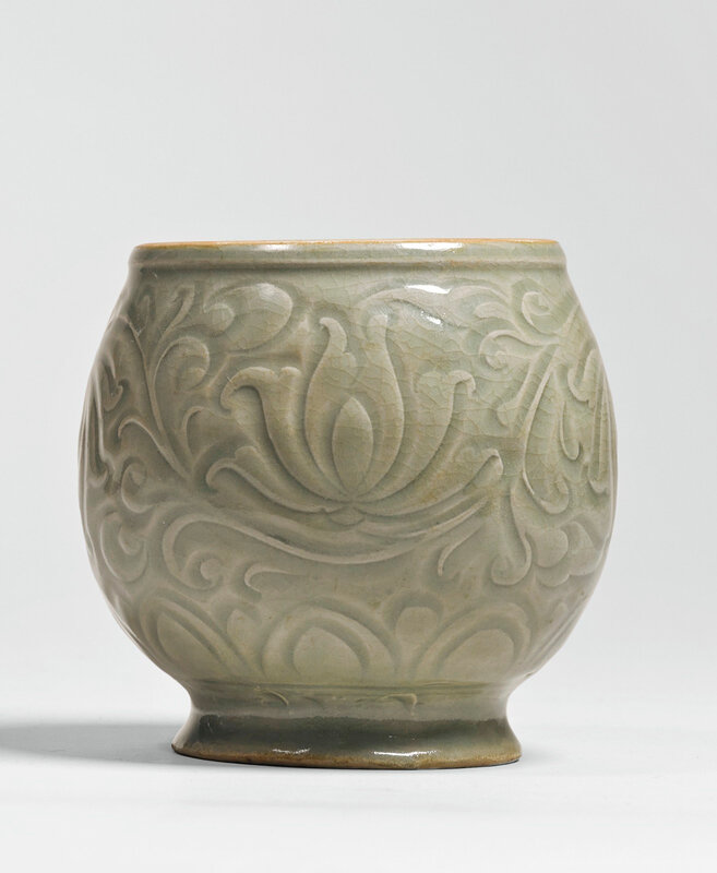 A 'Yaozhou' celadon carved jar, Song dynasty (960-1279)