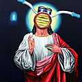 Cristo 130x136 cm, Acrylique sur toile