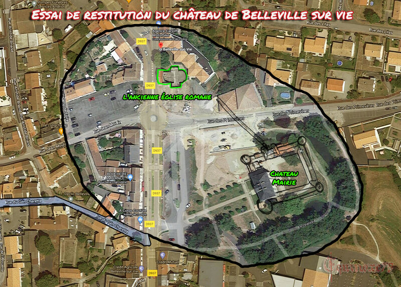 Essai de restitution du château de Belleville sur Vie en Poitou