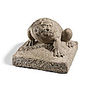 A large limestone carving of a lion, ming dynasty (1368-1644)