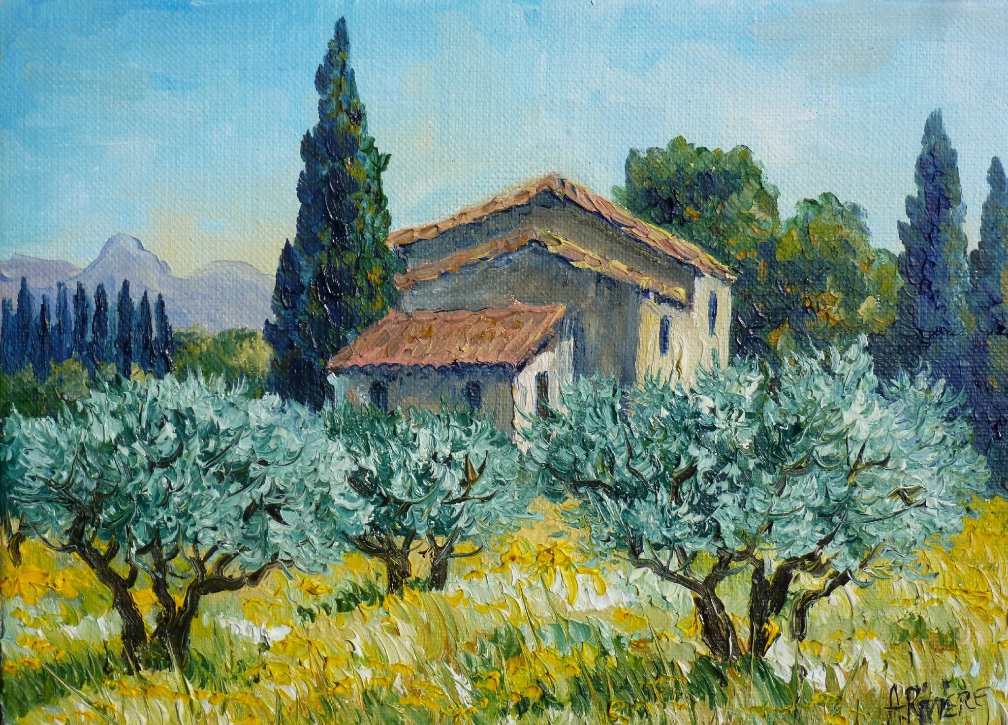 Mas dans les oliviers en Provence