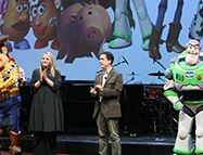 Toy Story 3 - Darla K Anderson et Lee Unkrcih lors de l'annonce officiel du projet en avril 2008