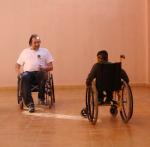 Premiere lecon de fauteuil roulant, il y a huit ans.