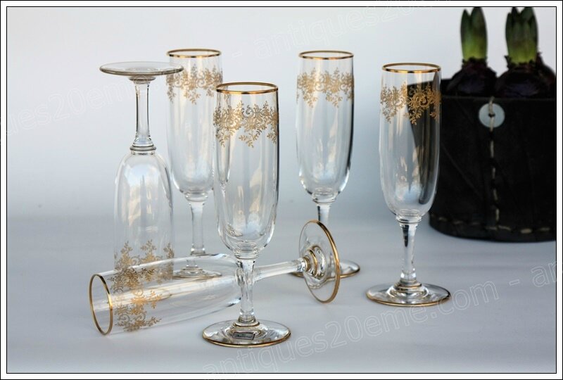 Flûtes à champagne en cristal Baccarat Récamier