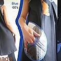 Robe Chasuble Noire/bleu électrique graphique Blue 60's