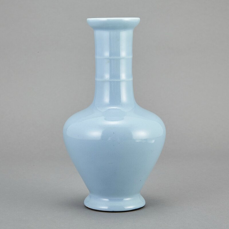 Chinese Sky Blue Glazed Porcelain Vase, Yongzheng Mark and of the Period1