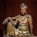 Painted gilded wood bodhisattva, song dynasty (960-1279)