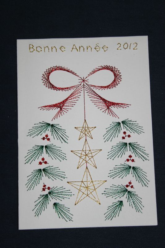 cartes brodées thème: noël - Christelle.brode