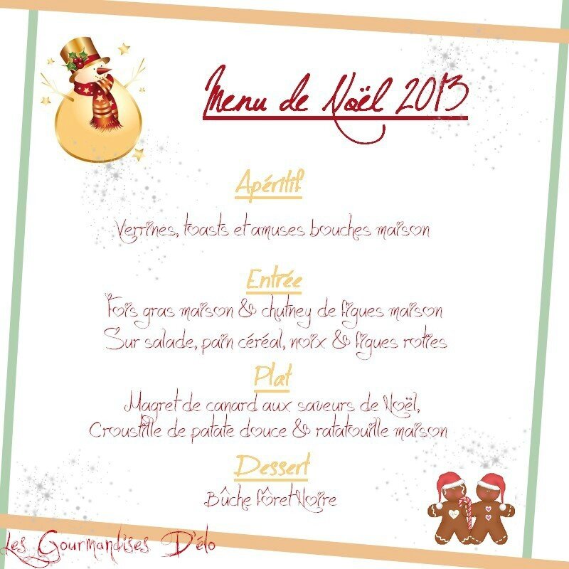 Menu de Noël 2013 - Gourmandises D'élo