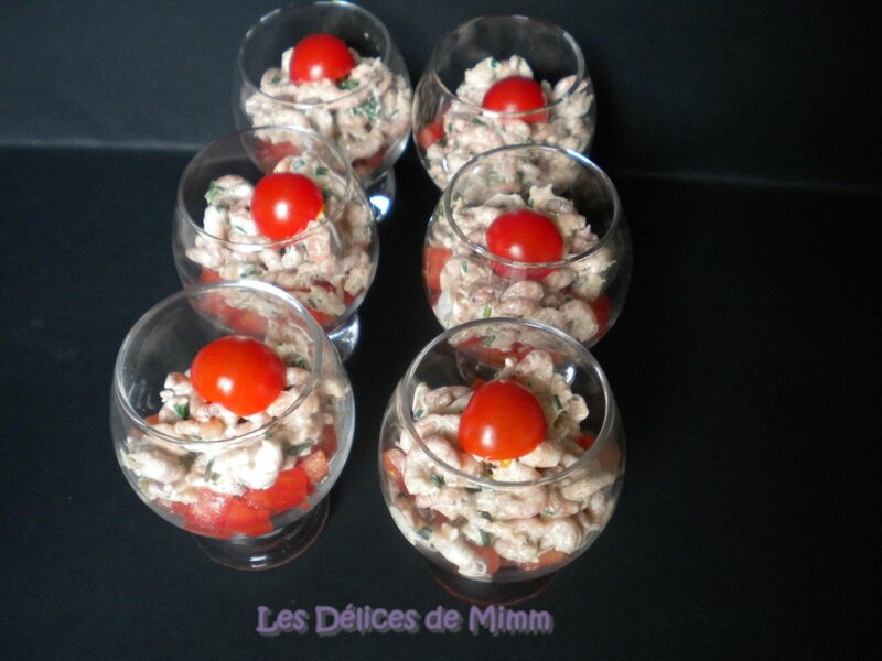 La verrine tomate-crevette déstructurée