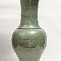 A céladon yenyen vase. china, yuan-ming dinasty, 14th-15th century
